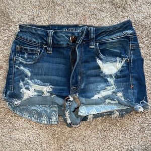 Dark blue denim shorts
